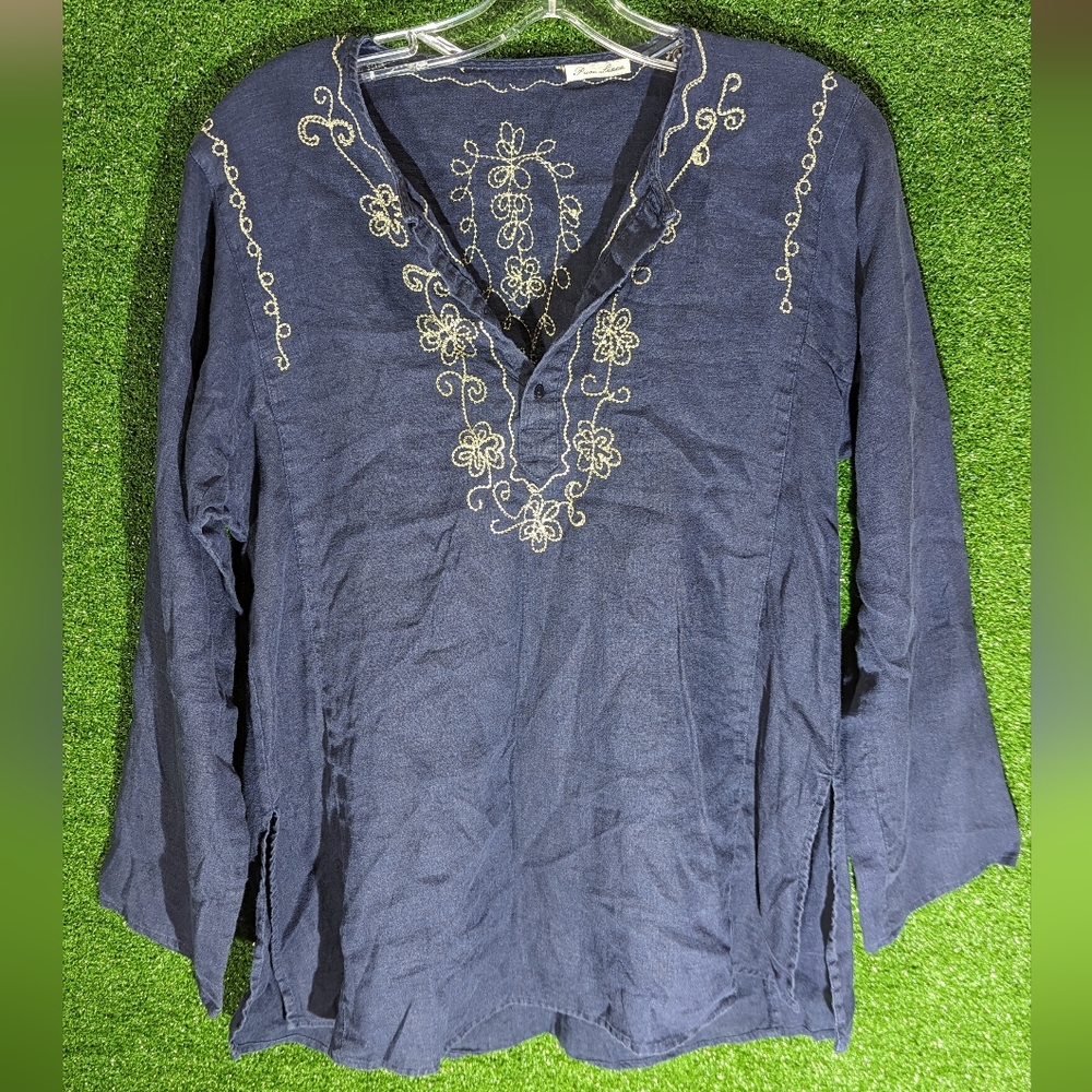 Pure linen brand unsized dimensions are in the listing 100% linen and embroidery